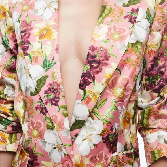 Alice + Olivia Pink and White Floral Blazer - Picture 3 of 12
